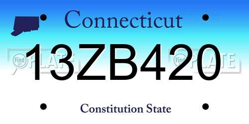 13ZB420 Connecticut License Plate