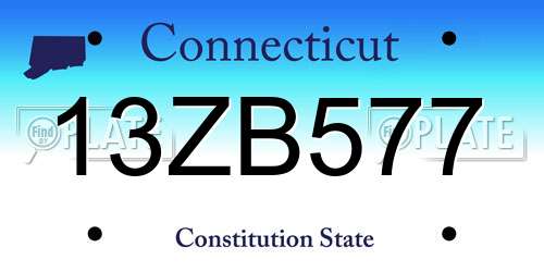 13ZB577 Connecticut License Plate