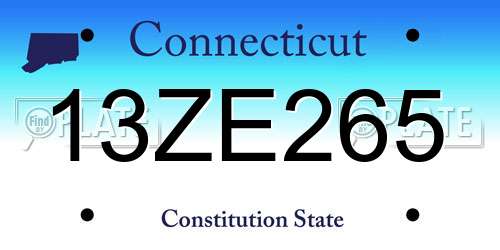13ZE265 Connecticut License Plate