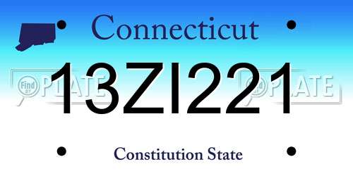 13ZI221 Connecticut License Plate