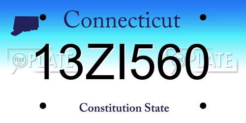 13ZI560 Connecticut License Plate