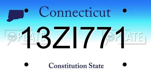 13ZI771 Connecticut License Plate