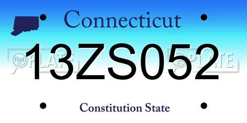 13ZS052 Connecticut License Plate