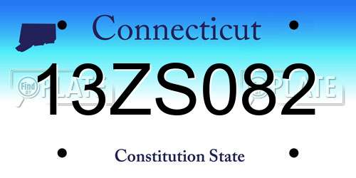 13ZS082 Connecticut License Plate