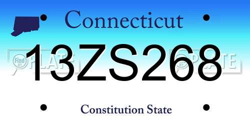 13ZS268 Connecticut License Plate