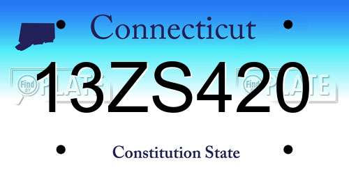 13ZS420 Connecticut License Plate
