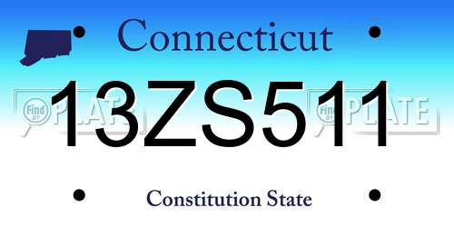 13ZS511 Connecticut License Plate
