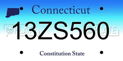13ZS560 Connecticut License Plate