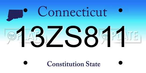 13ZS811 Connecticut License Plate