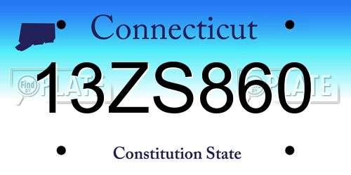13ZS860 Connecticut License Plate