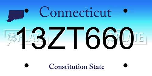 13ZT660 Connecticut License Plate