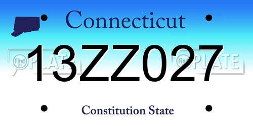 13ZZ027 Connecticut License Plate