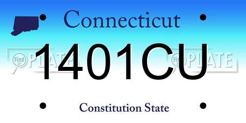 1401CU Connecticut License Plate