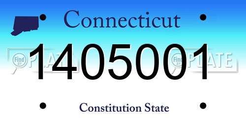 1405001 Connecticut License Plate