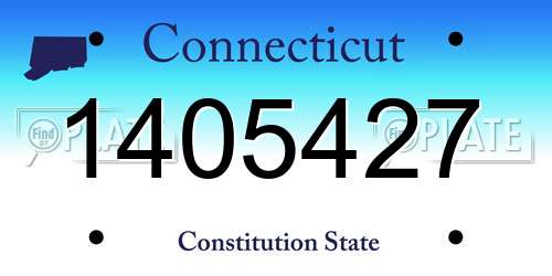 1405427 Connecticut License Plate