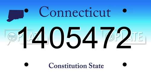 1405472 Connecticut License Plate