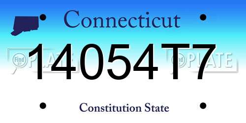 14054T7 Connecticut License Plate