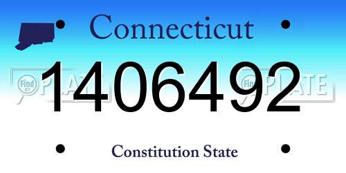 1406492 Connecticut License Plate