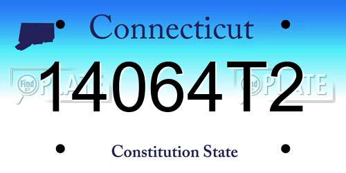 14064T2 Connecticut License Plate