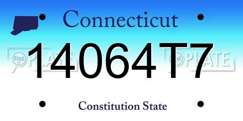 14064T7 Connecticut License Plate