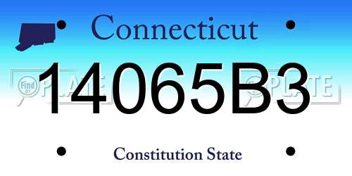 14065B3 Connecticut License Plate
