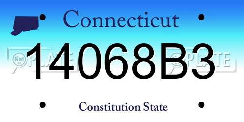 14068B3 Connecticut License Plate