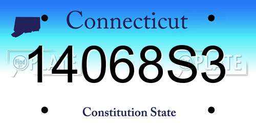 14068S3 Connecticut License Plate