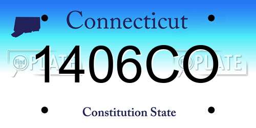 1406CO Connecticut License Plate