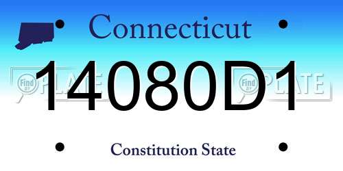 14080D1 Connecticut License Plate