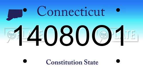 14080O1 Connecticut License Plate