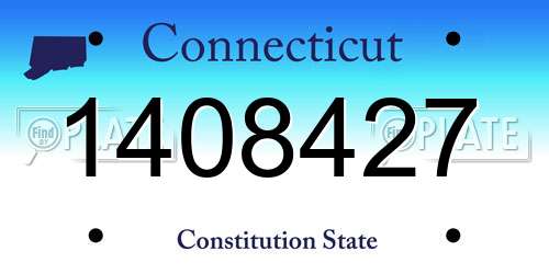 1408427 Connecticut License Plate