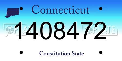 1408472 Connecticut License Plate