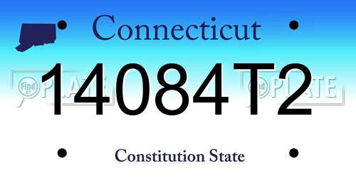 14084T2 Connecticut License Plate