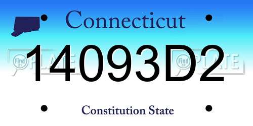 14093D2 Connecticut License Plate