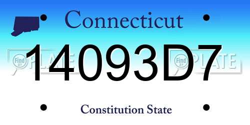 14093D7 Connecticut License Plate