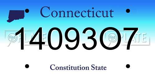 14093O7 Connecticut License Plate