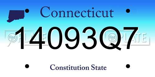 14093Q7 Connecticut License Plate