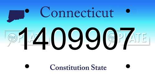 1409907 Connecticut License Plate