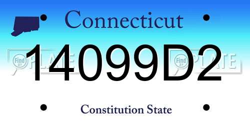 14099D2 Connecticut License Plate