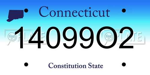 14099O2 Connecticut License Plate
