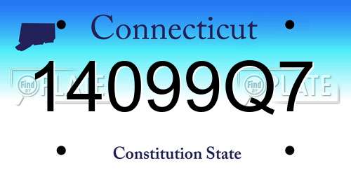 14099Q7 Connecticut License Plate
