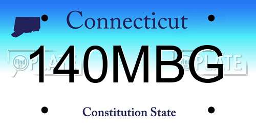 140MBG Connecticut License Plate