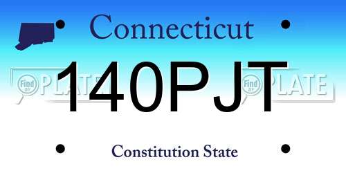 140PJT Connecticut License Plate