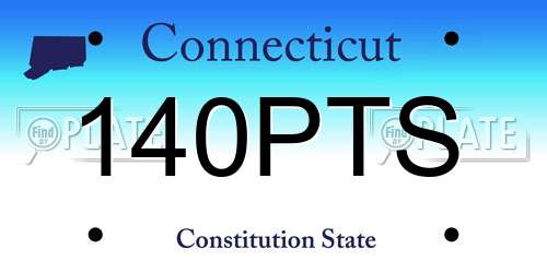 140PTS Connecticut License Plate