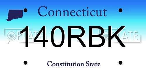140RBK Connecticut License Plate