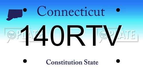 140RTV Connecticut License Plate