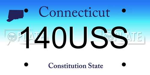 140USS Connecticut License Plate