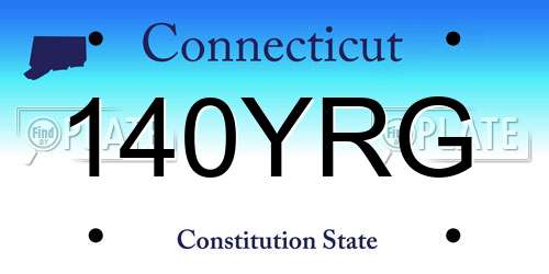 140YRG Connecticut License Plate