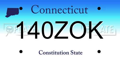 140ZOK Connecticut License Plate