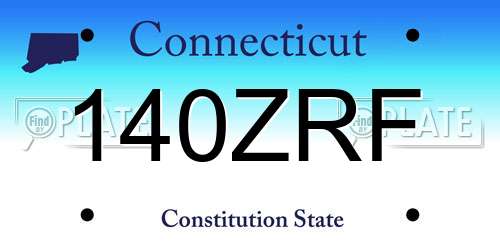 140ZRF Connecticut License Plate